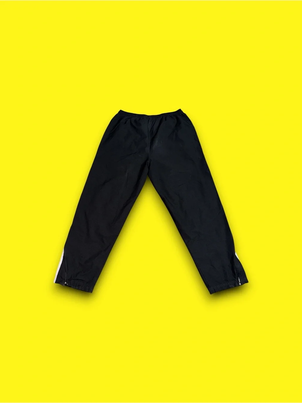 Vintage adidas 3 stripe open leg track pants black & white mens small